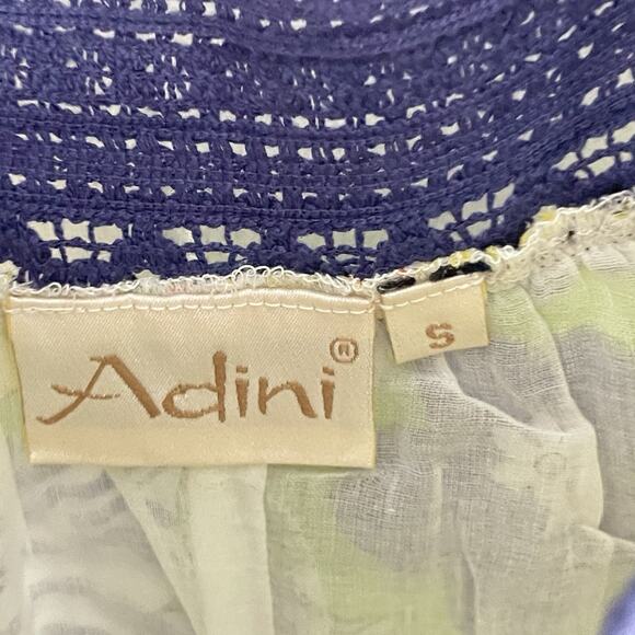 Vintage Adini S Groovy Floral Mini Dress India Cotton Y2K Psychedelic Boho - Picture 5 of 8